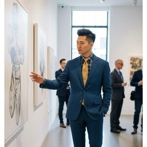 NWT PURE LINEN INDOCHINO Blue Two-Piece Suit UNISEX Bespoke